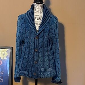 Arizona Jean Company Blue Cable Knit Cardigan